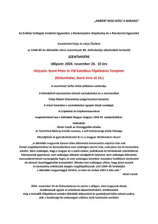 Szentmise az áldozatok emlékére
            